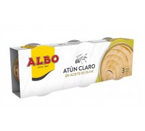 ATUN CLARO EN ACEITE DE OLIVA ALBO PACK-3x67gr Pe